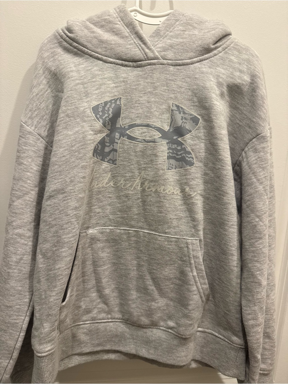 Under Armour girls Grey Logo Hoodie Sweater